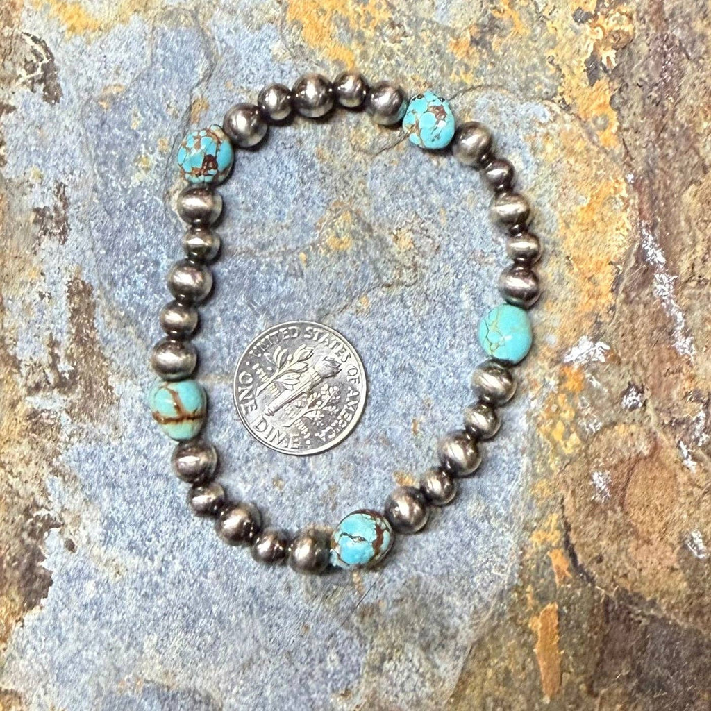 Number 8 Turquoise Pearl Bracelet