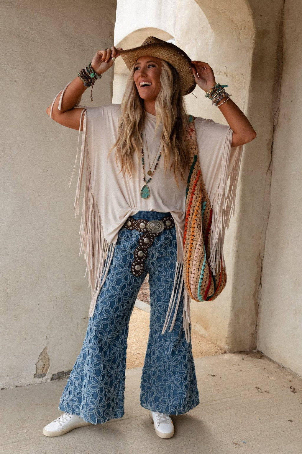 Onyx Oval Western Belt - Black