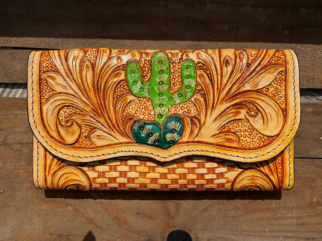 Western Leather Tooled Wallet