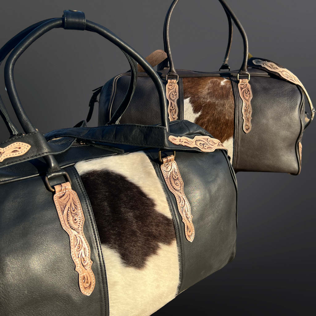 Western Tooled Leather Duffle Bag