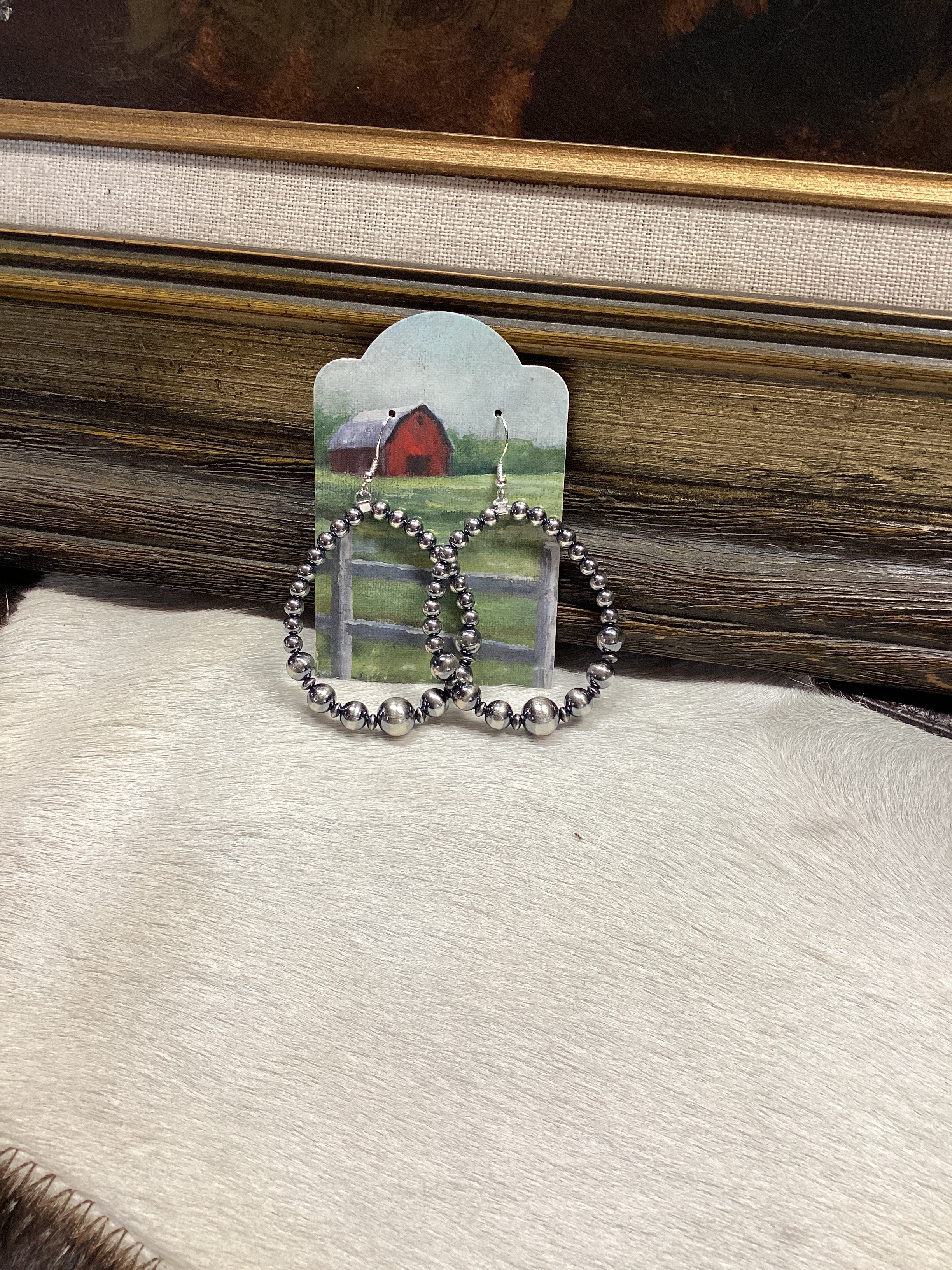 Navajo Pearl Loop Earrings