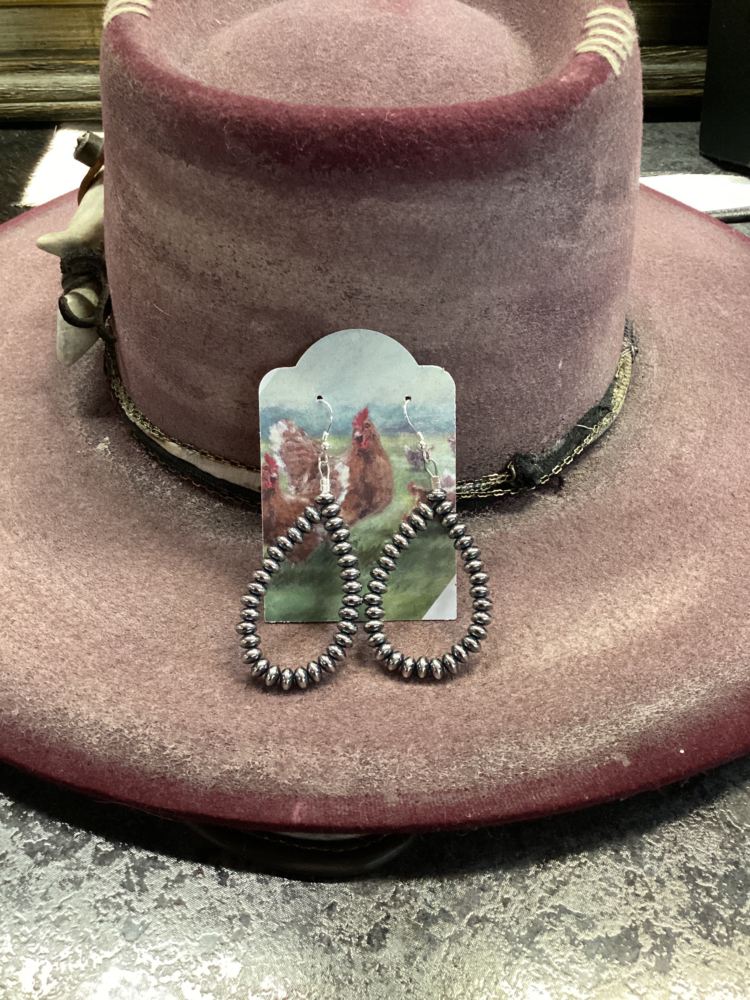 Navajo Pearl Loop Earrings