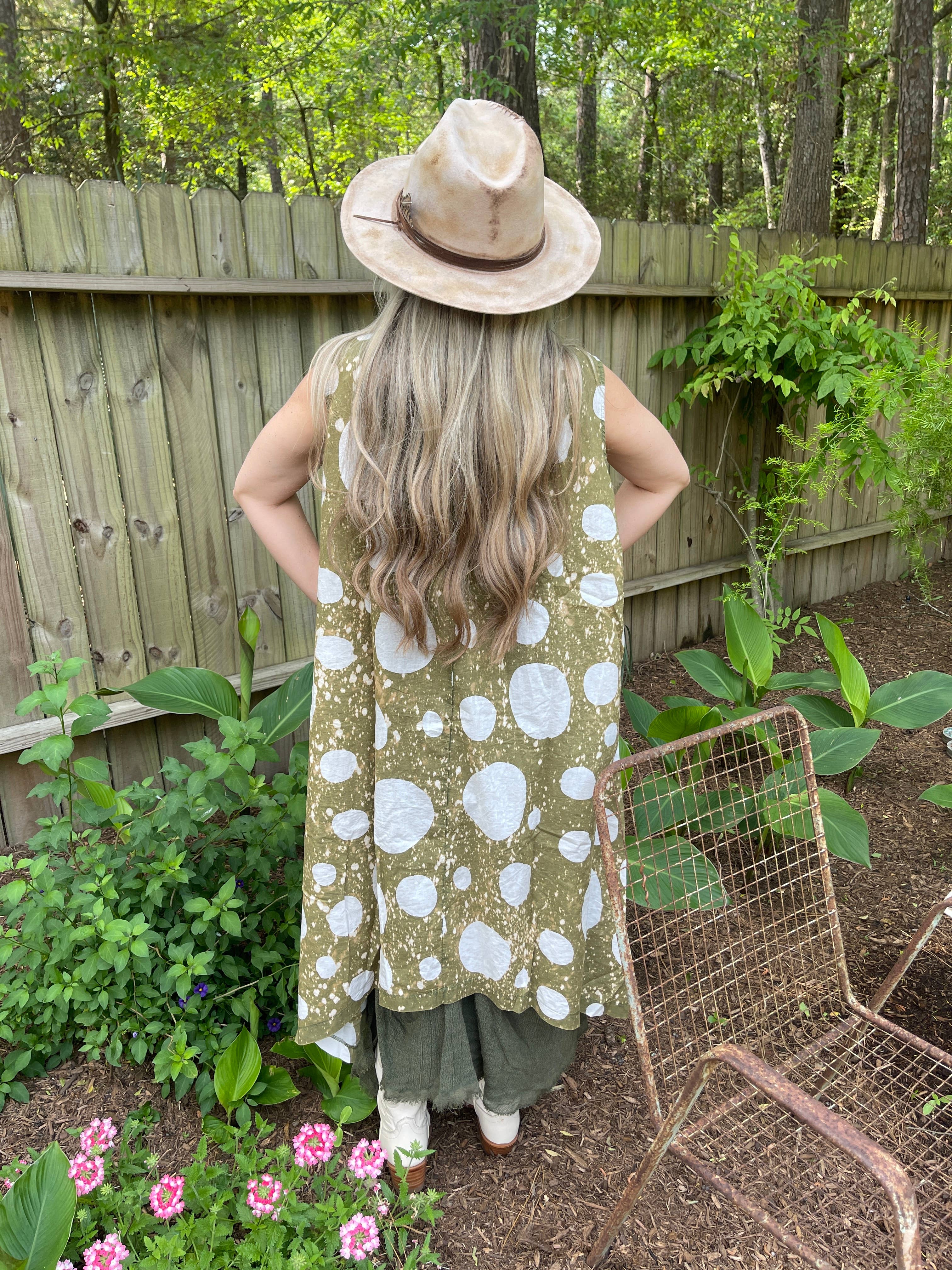 Dotty Funky Pocket Duster - Olive