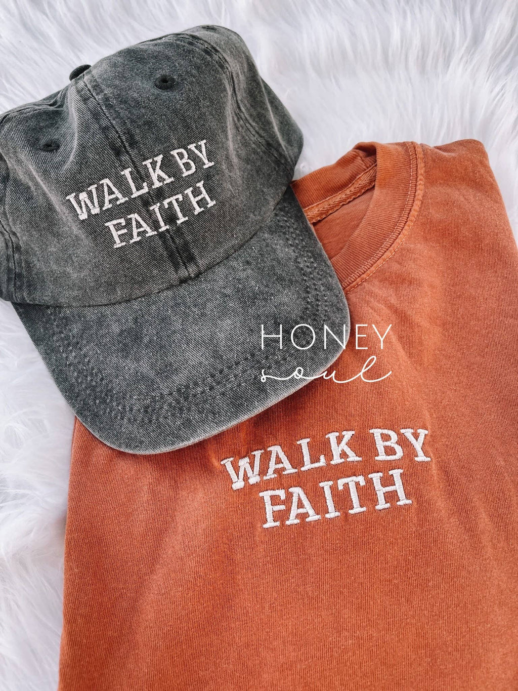 Embroidered Walk By Faith Tee