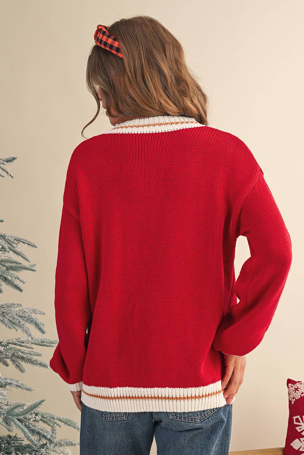 MERRY Color Block Drop Shoulder Christmas Sweater | S-XL