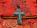 Turquoise and SS Cross Pendant