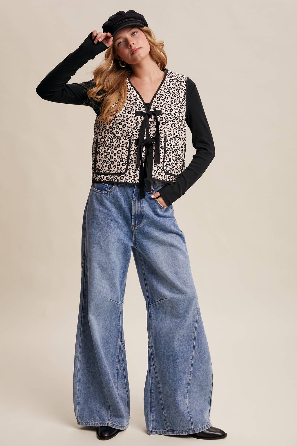 Leopard Print Quilted Vest LVT020