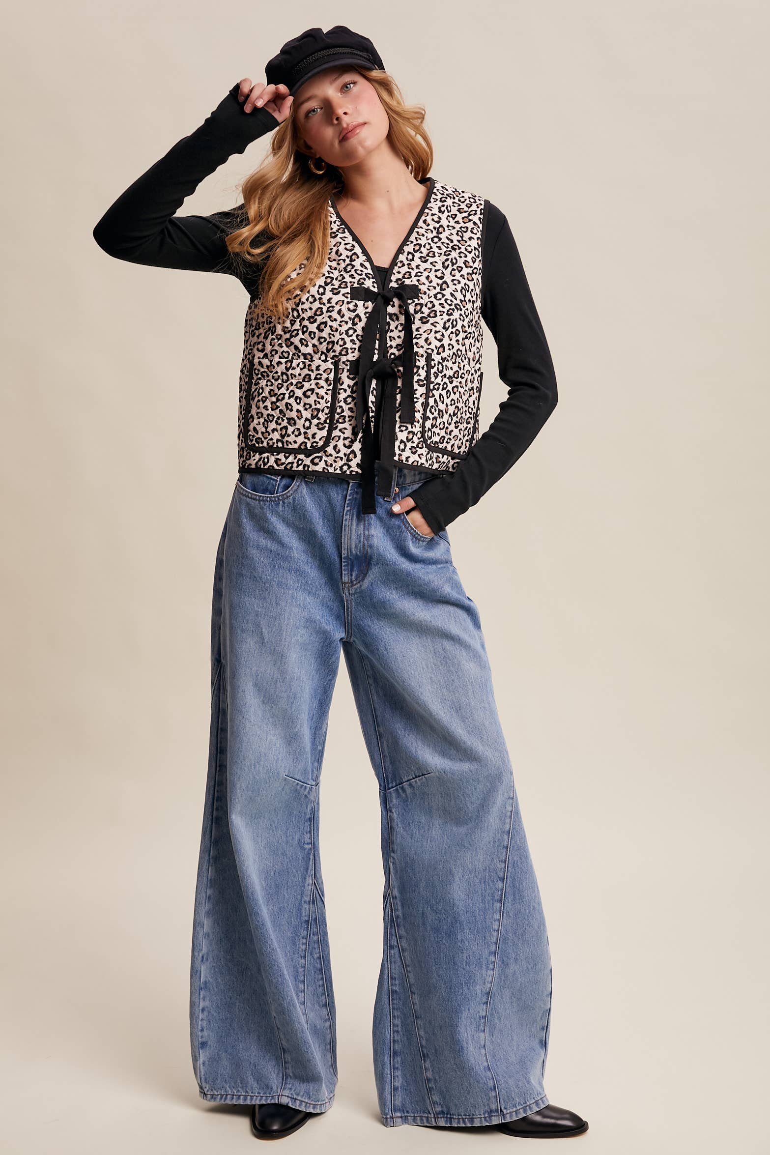 Leopard Print Quilted Vest LVT020