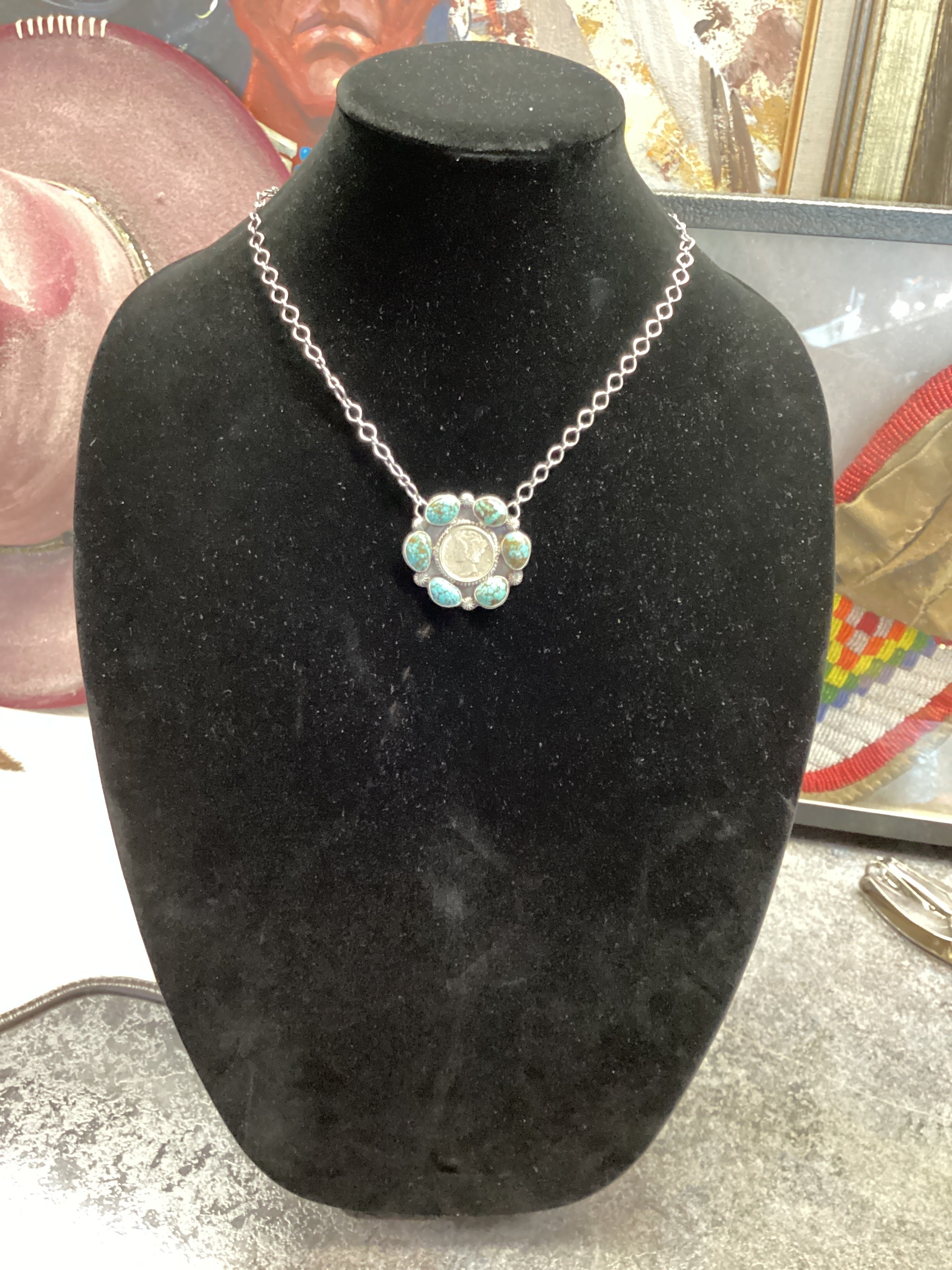 SS Liberty Coin Cluster Necklace