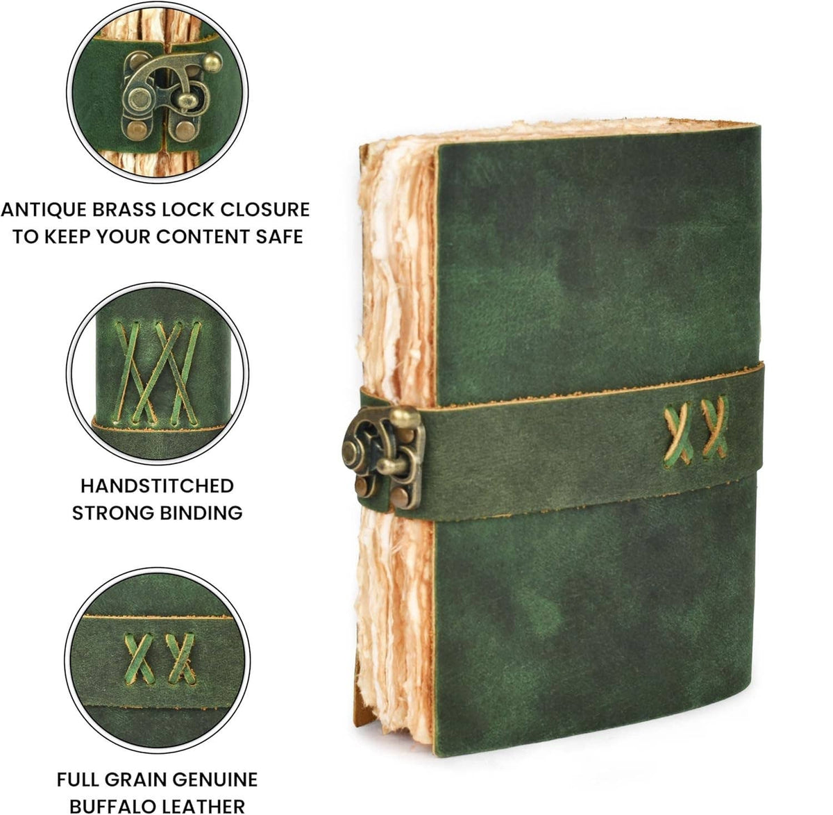 Handmade Genuine Leather Journal Side Lock Diary