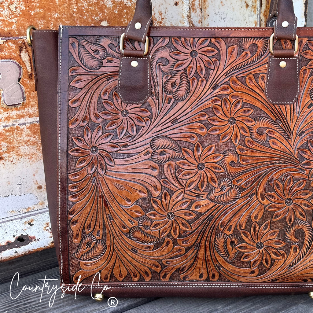 Kathryn Tooled Leather Purse, Tote