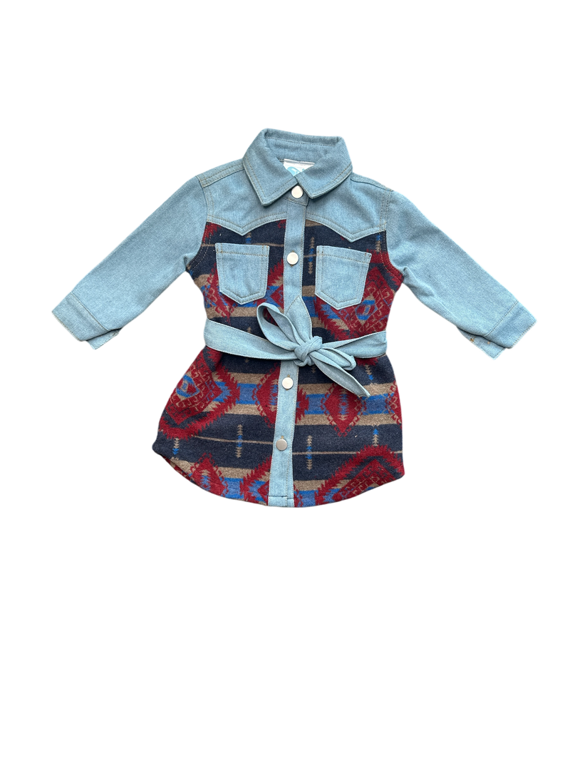 Aztec Denim Dress, 0M-5T