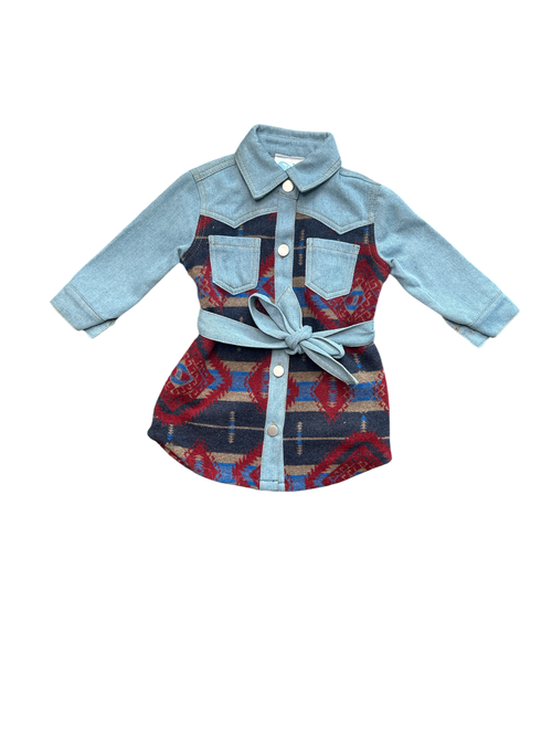 Aztec Denim Dress, 0M-5T