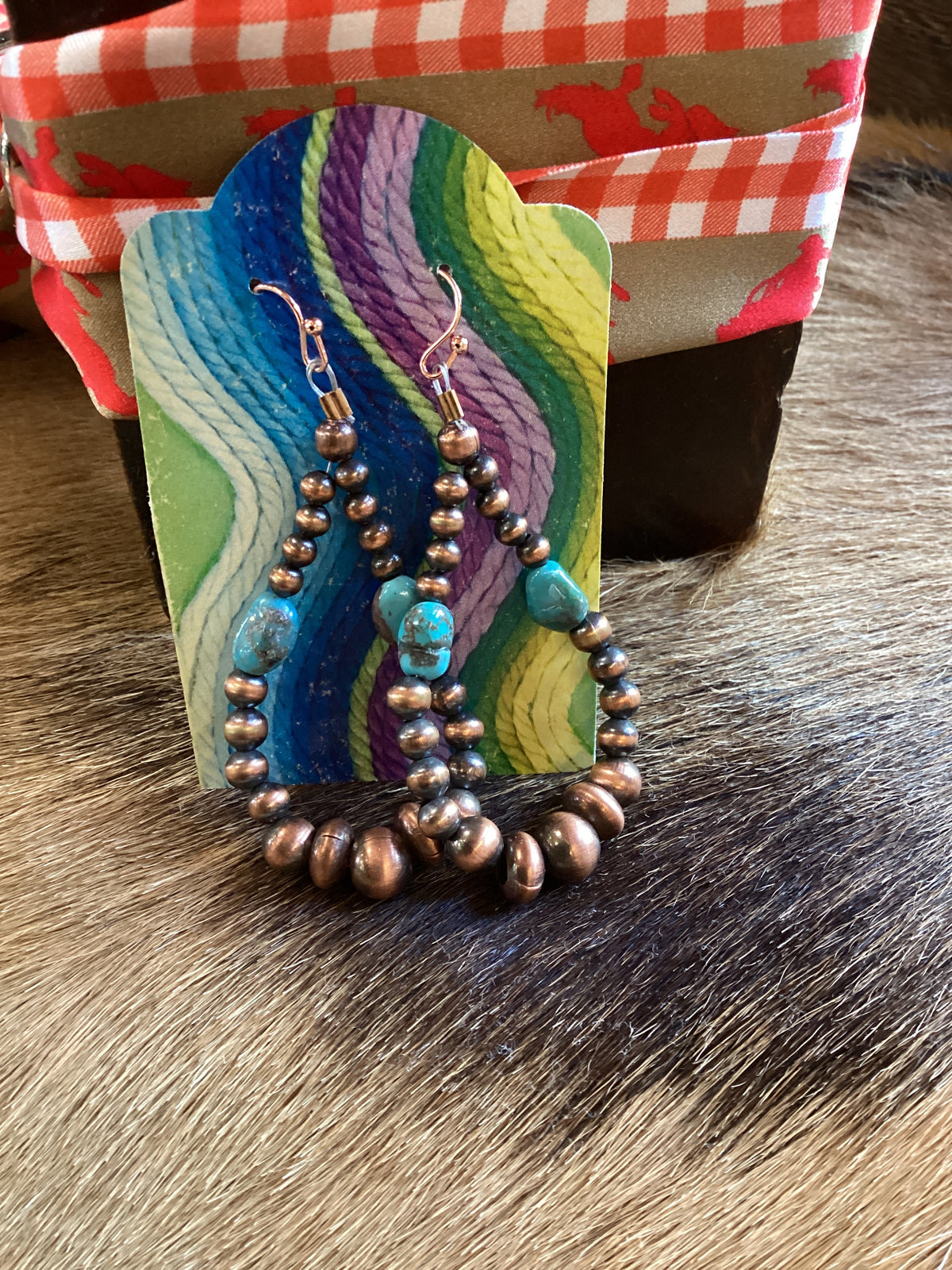 Turq Stone & Copper Earrings