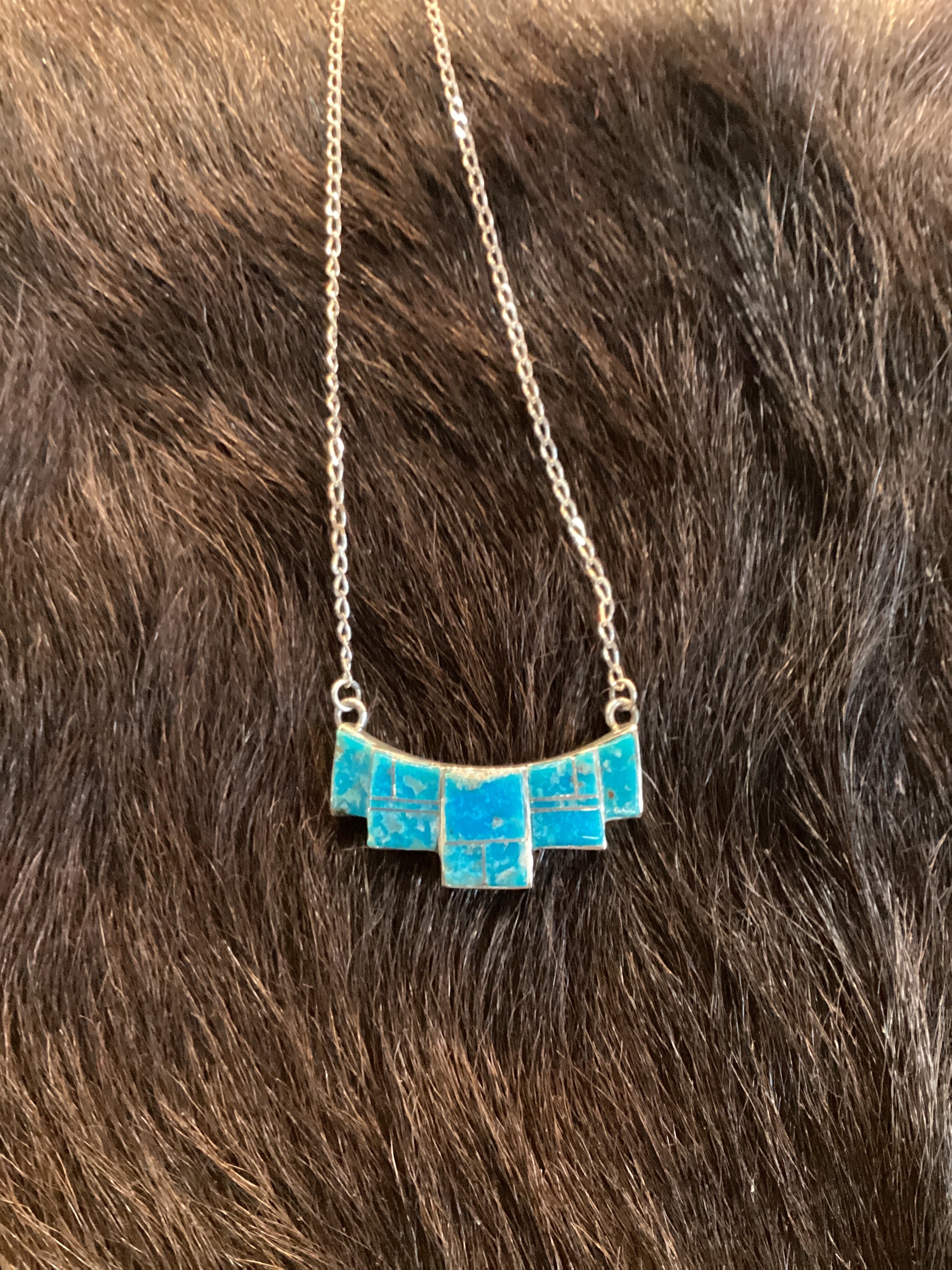 Turquoise Inlay Bar Necklace