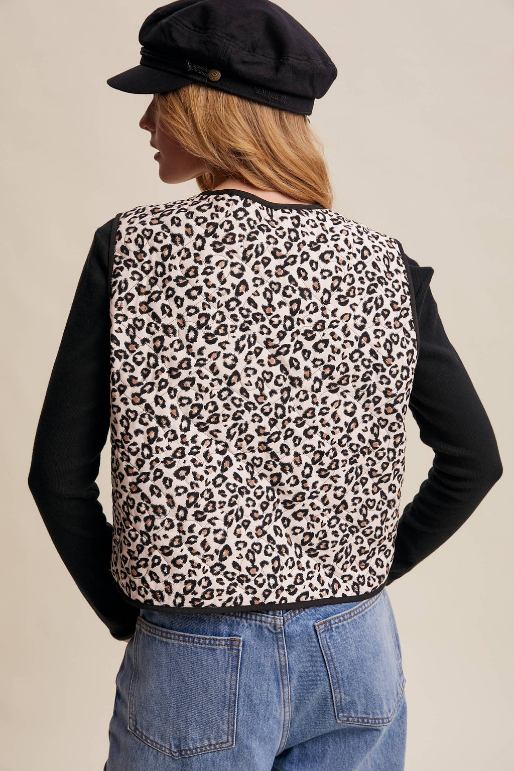 Leopard Print Quilted Vest LVT020