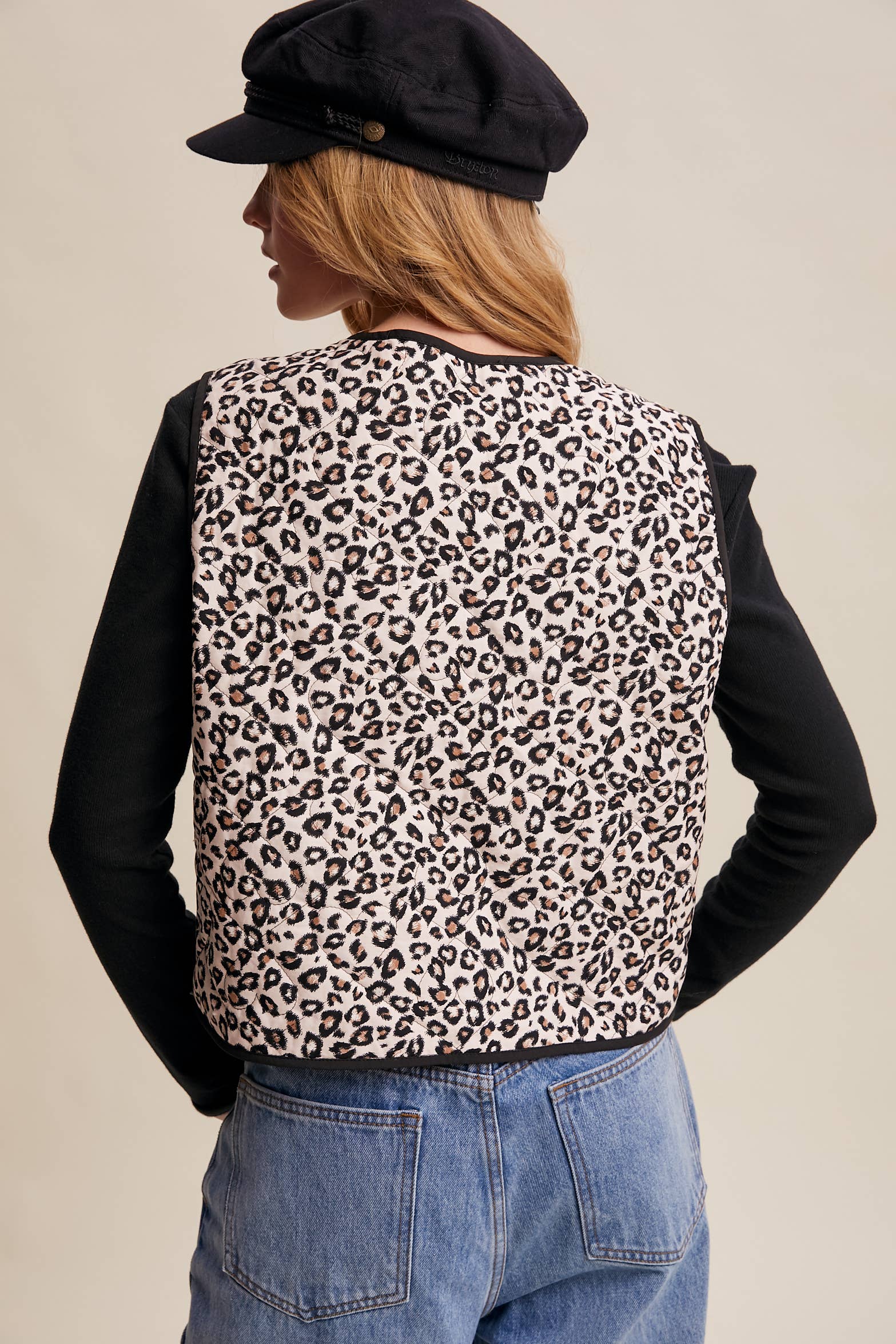 Leopard Print Quilted Vest LVT020