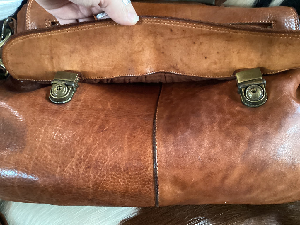 Leather Spaghetti Computer/ Briefcase