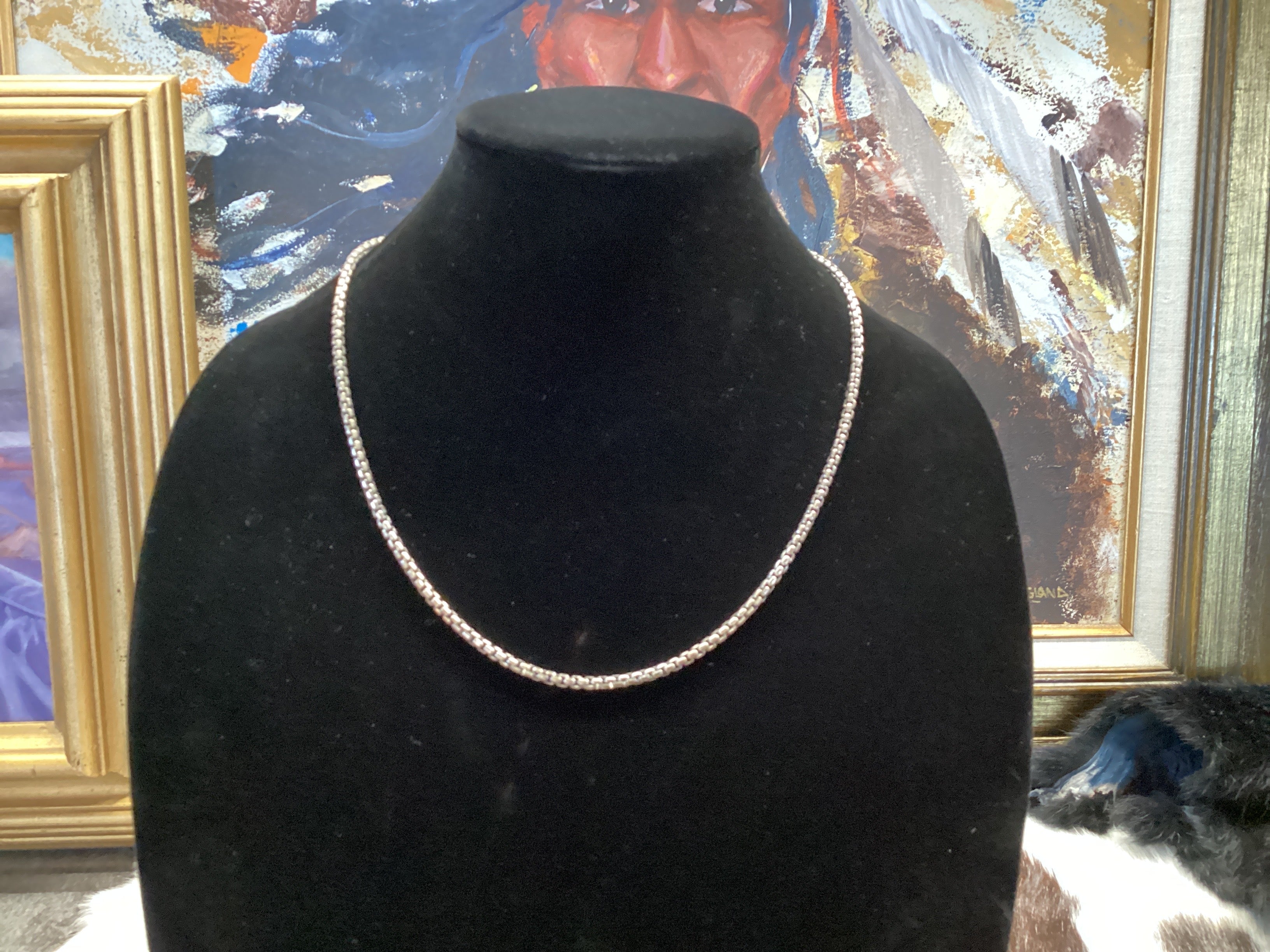 Consignment Dark SS Chain Link Necklace 22"