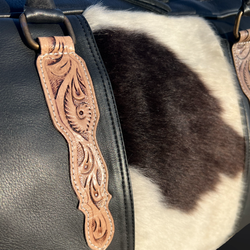 Western Tooled Leather Duffle Bag