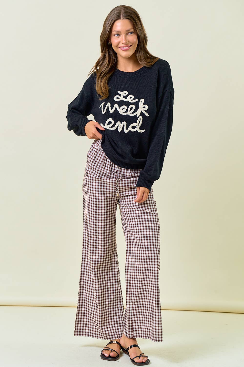 LE WEEKEND EMBROIDERED OVERSIZED SWEATER - 43995T-5
