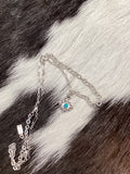 Sterling Silver Turquoise Quatrefoil Necklace