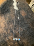SS Three-Stone Golden Hills Necklace
