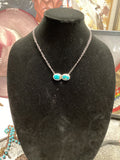 SS Double-Stone Turquoise Necklace