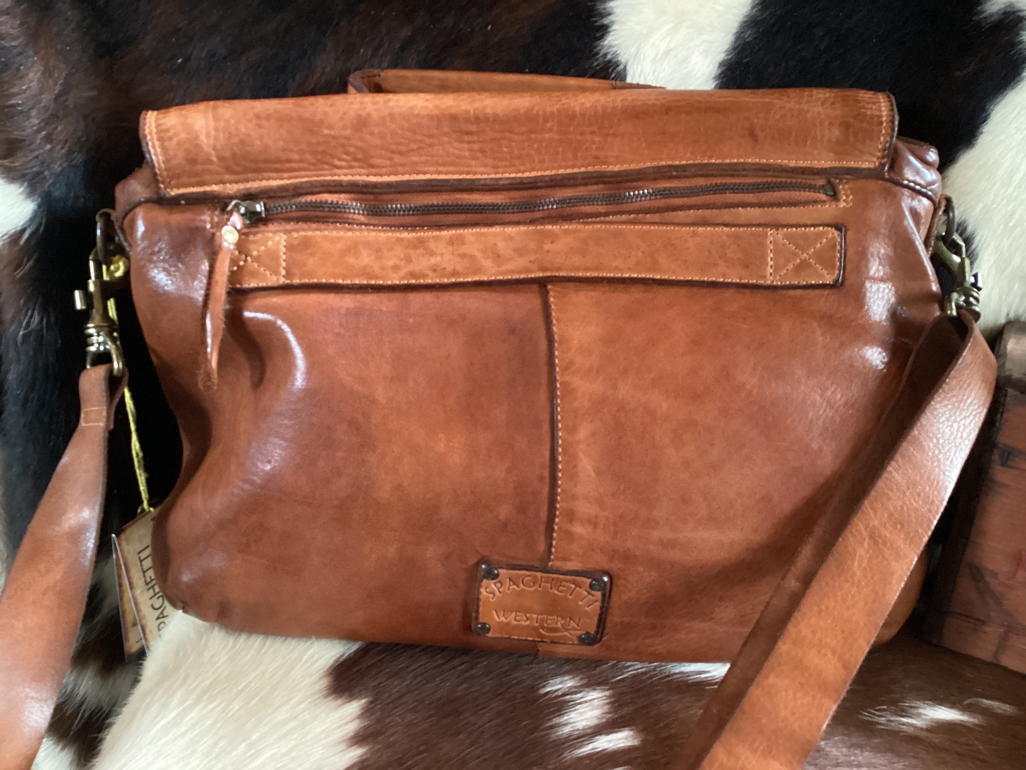 Leather Spaghetti Computer/ Briefcase