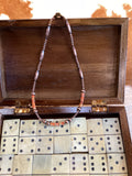 Copper Elongated Pearl & Orange Necklace 16"