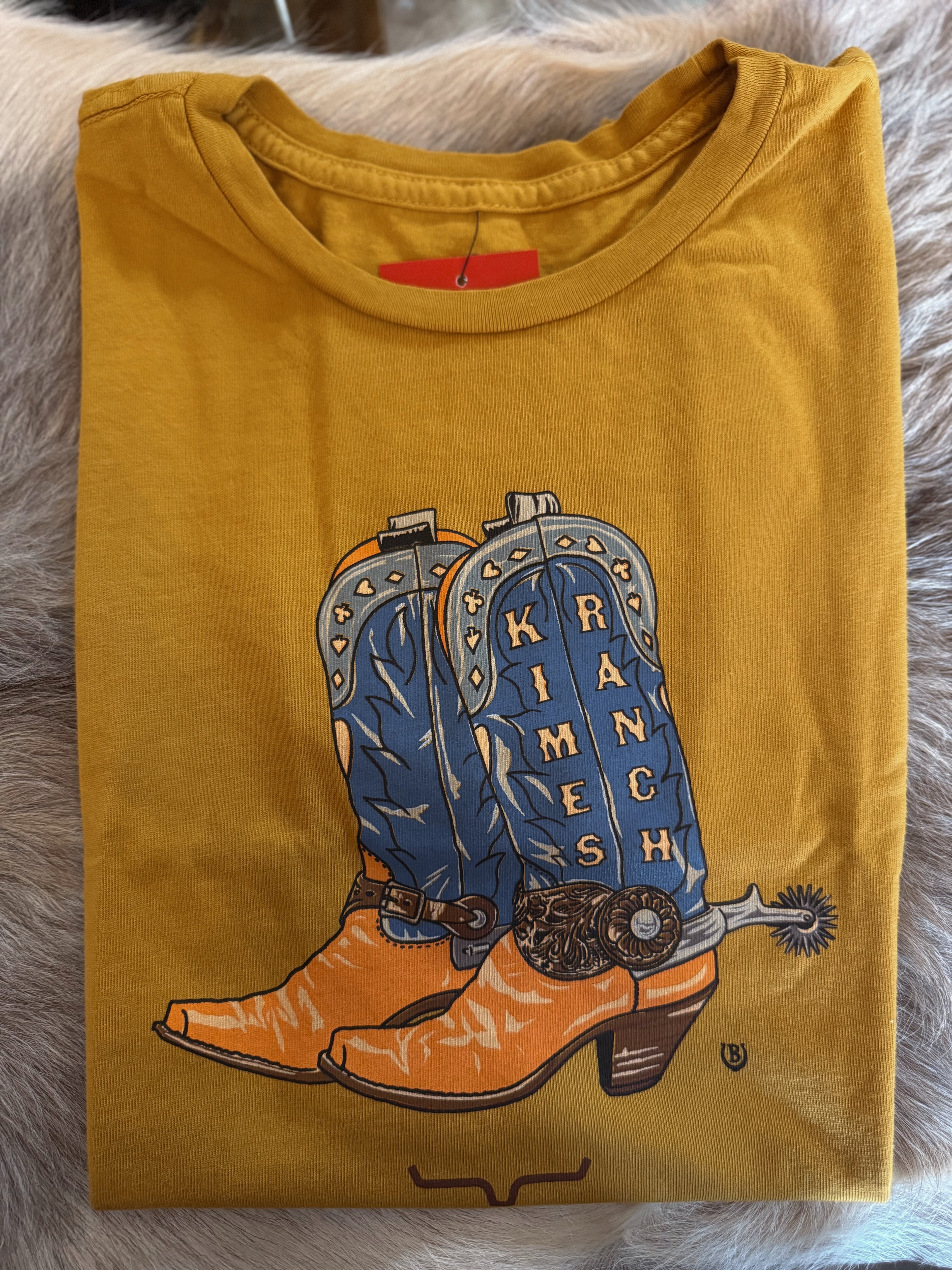Lucky B Boots Boots For Walkin' Gold  Kimes T-Shirt