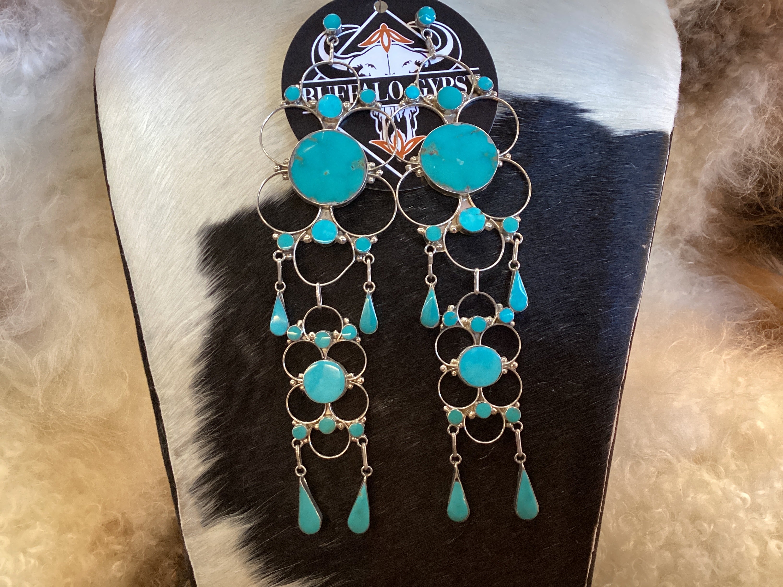 Vivianita Boogua Large Turquiose Dangles