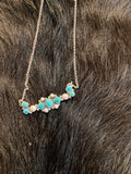 Pink Conch Turquoise Bar Necklace