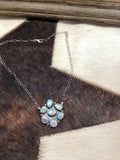 SS & Turq Cluster Necklace