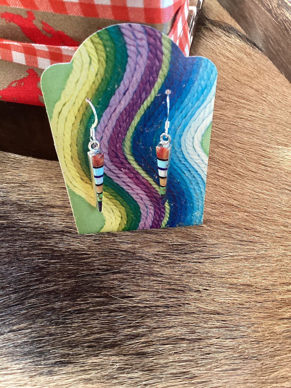 SS Multi-Colored Triangle Earrings