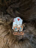 Vintage Native American Sterling Silver & Copper Earrings
