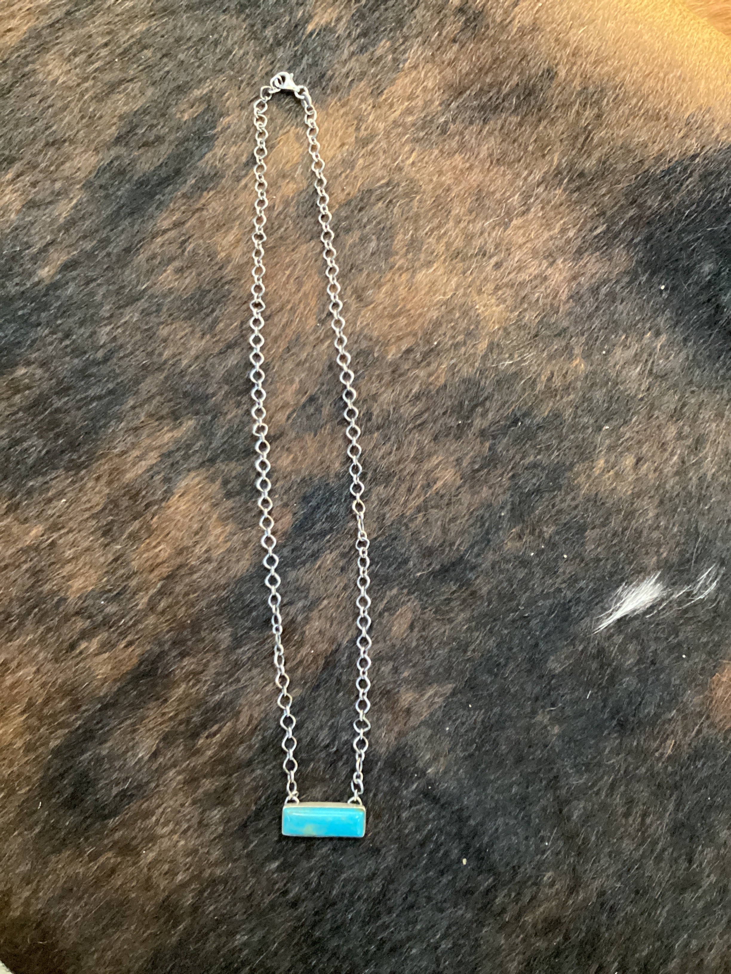 SS Turquoise Bar Necklace