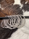 Non oxidized Sterling Silver Bead Stretch Bracelet