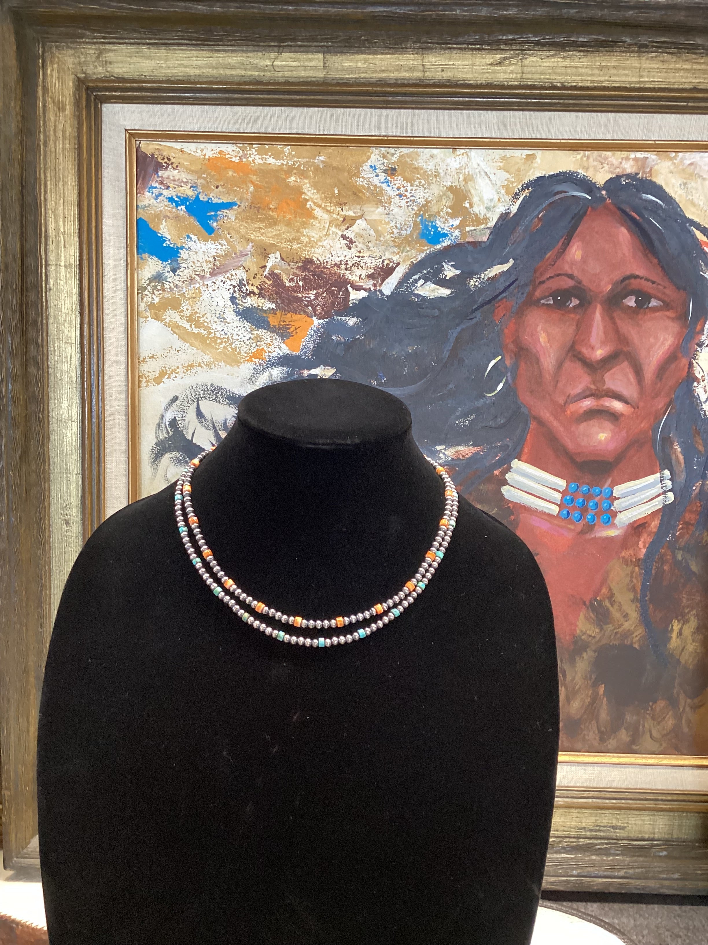SS Navajo Pearl & Spiny Necklace