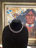 SS Navajo Pearl & Onyx Necklace