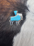 Turquoise Inlay Buffalo Pendant