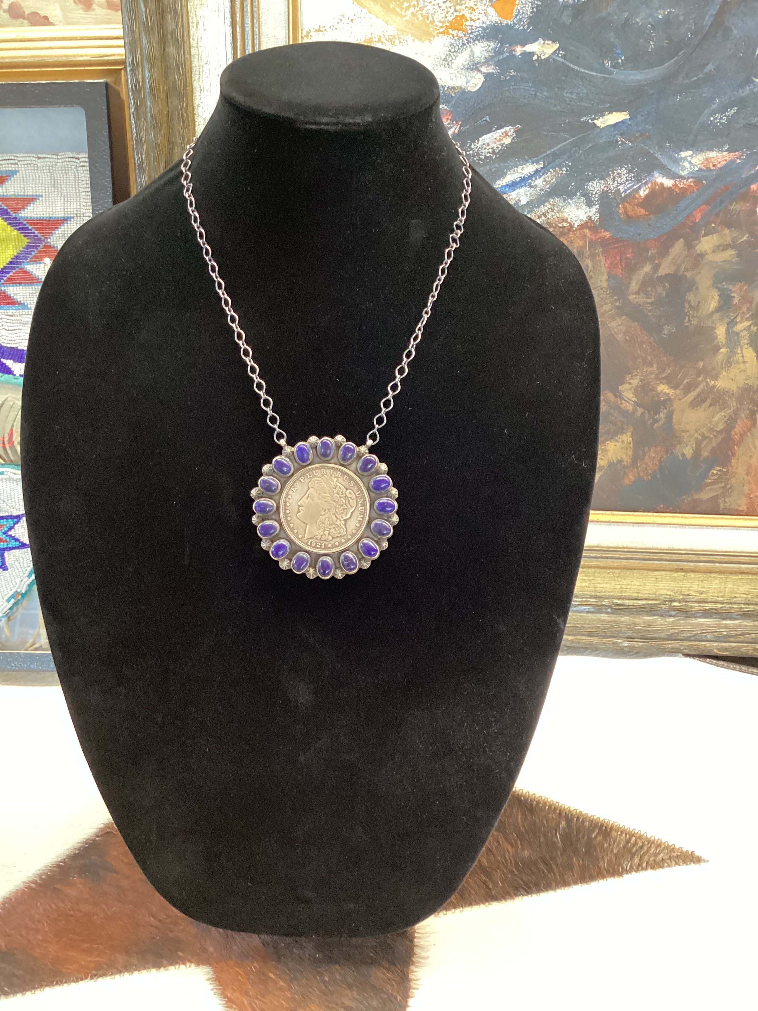 Lapis Coin Necklace