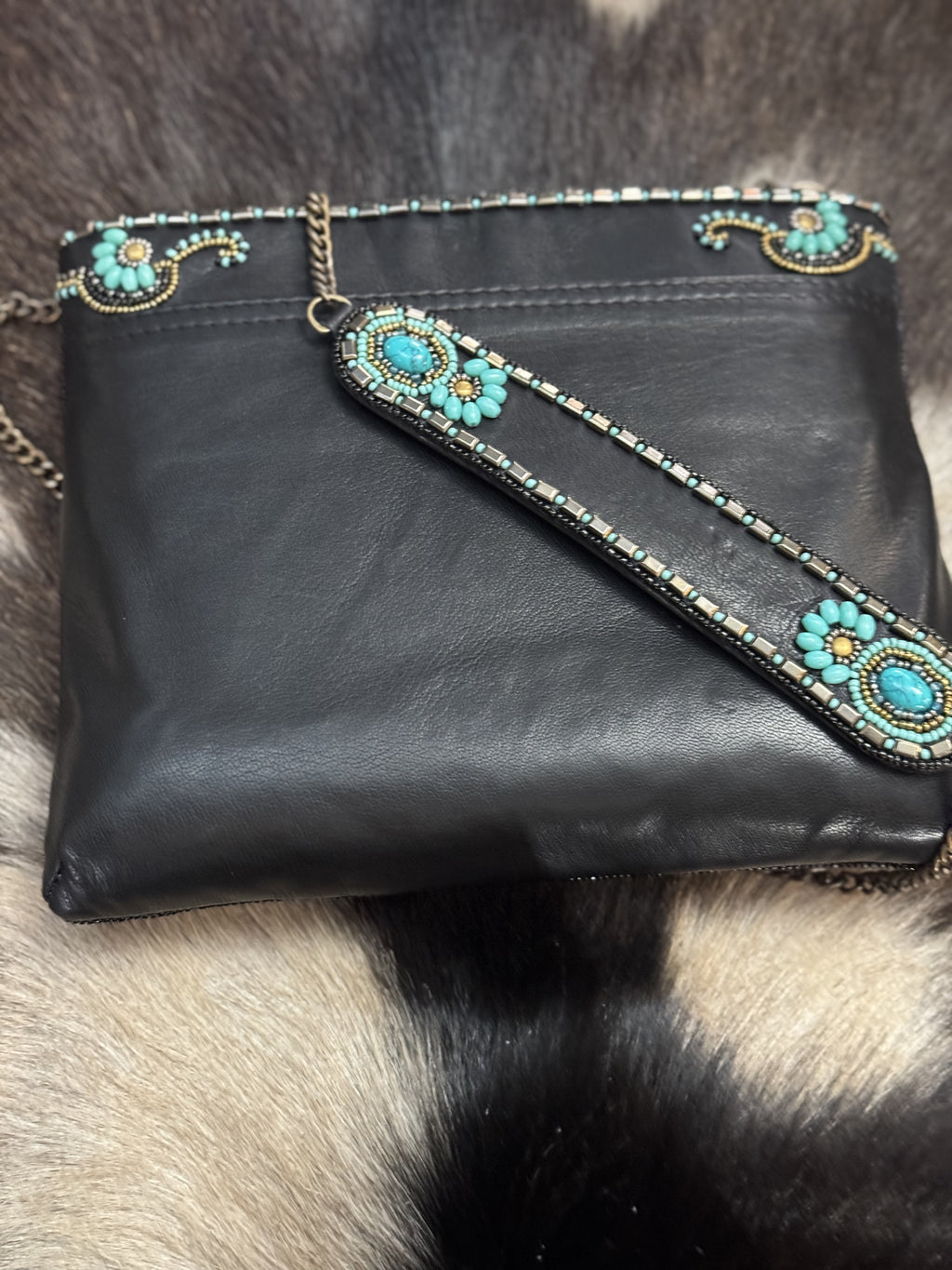 Cowgirl Beaded and Embroidered Western Crossbody Handbag