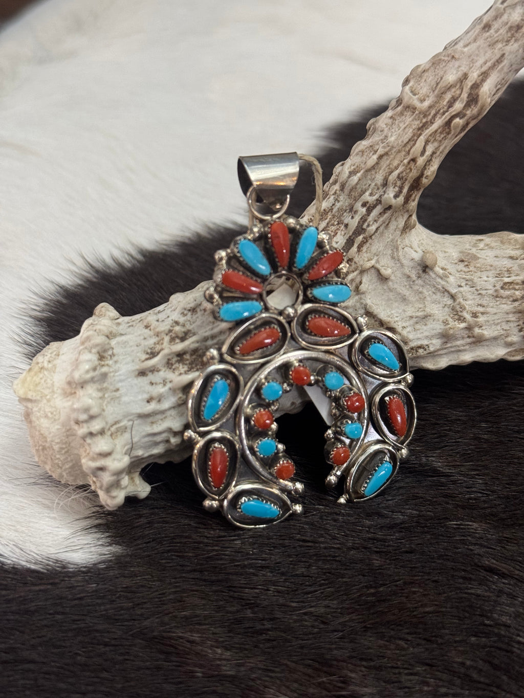 Naja Turquoise and Coral Pendant