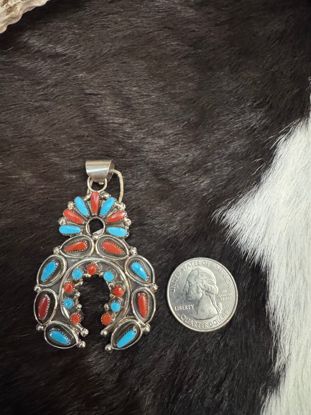 Naja Turquoise and Coral Pendant
