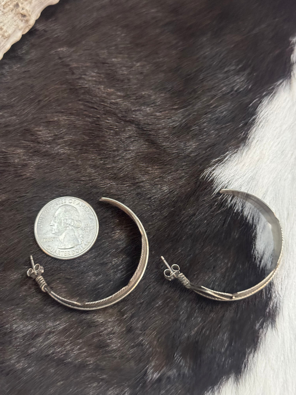 Feather Hoops Sterling Silver