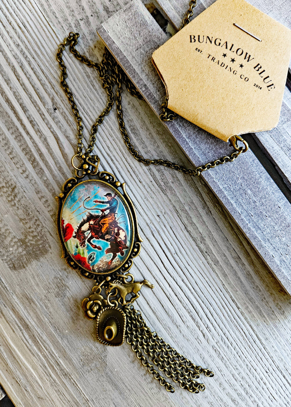 Cactus Rose Cowboy Tassel Necklace