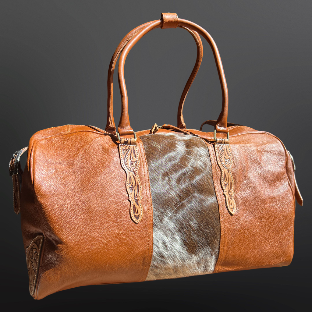 Western Tooled Leather Duffle Bag