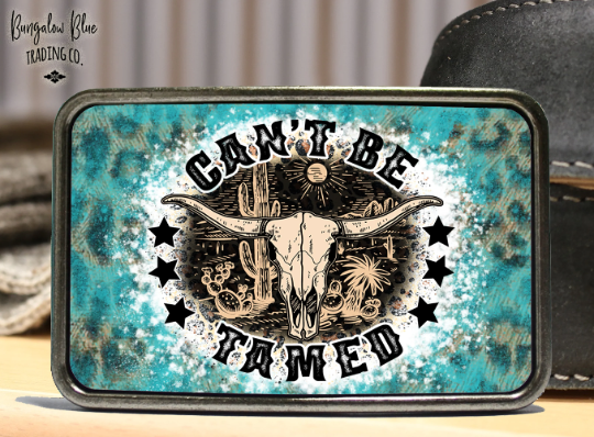 Can't Be Tamed Western Belt Buckle
