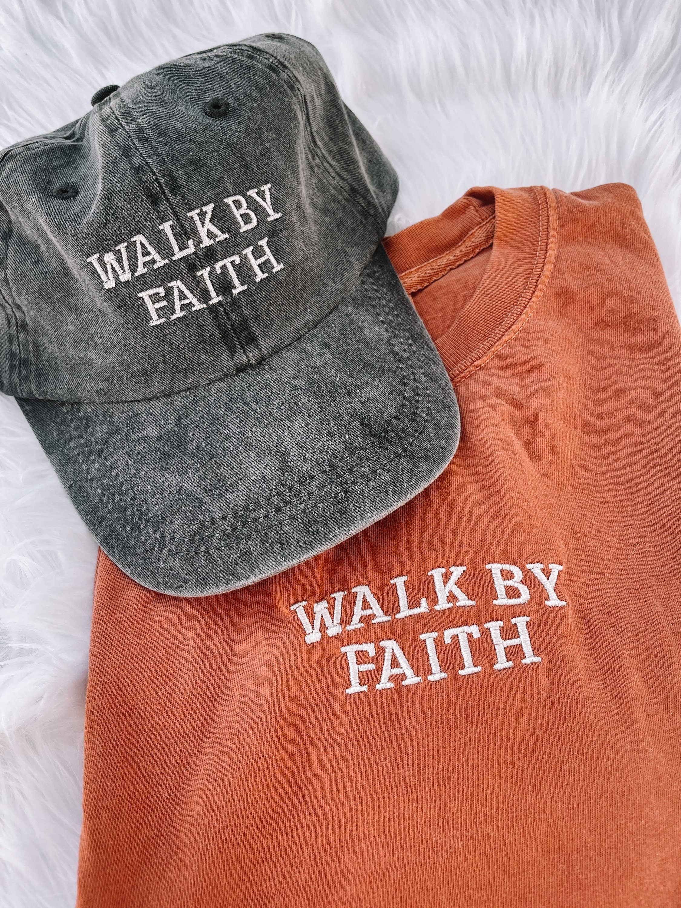 Embroidered Walk By Faith Tee